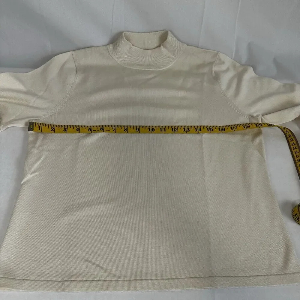 Pendleton Women's Classic Ivory Mock Neck Sweater Silk and Nylon NWT - Size MED - Picture 6 of 11
